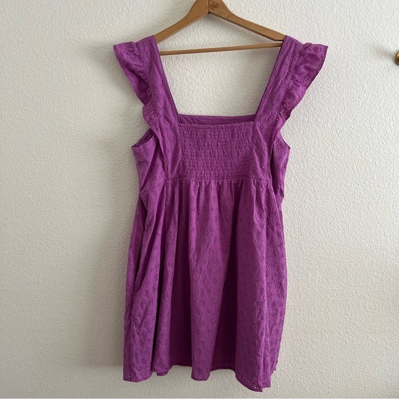 Draper James Maddie Babydoll Eyelet Dress Purple XL - Picture 6 of 11